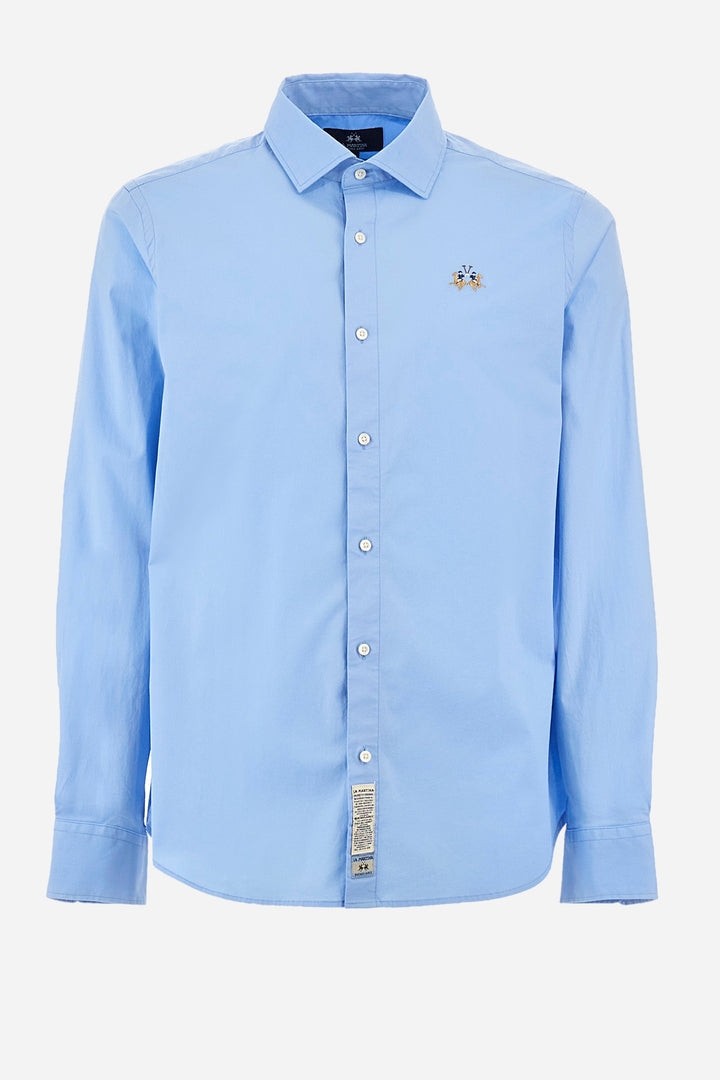 La Martina Regular Fit Casual Shirts in Cotton Mix -  YMC002-PP483- Concorde Fashion#color_blue-07003