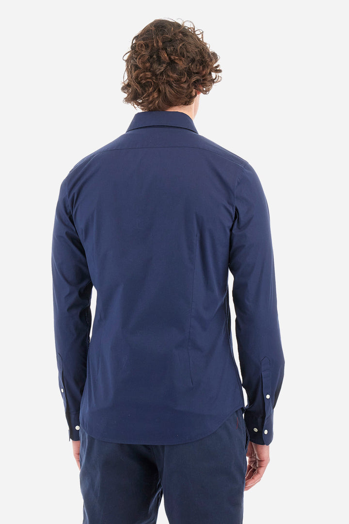 La Martina Regular Fit Casual Shirts in Cotton Mix -  YMC002-PP483- Concorde Fashion#color_navy-07017