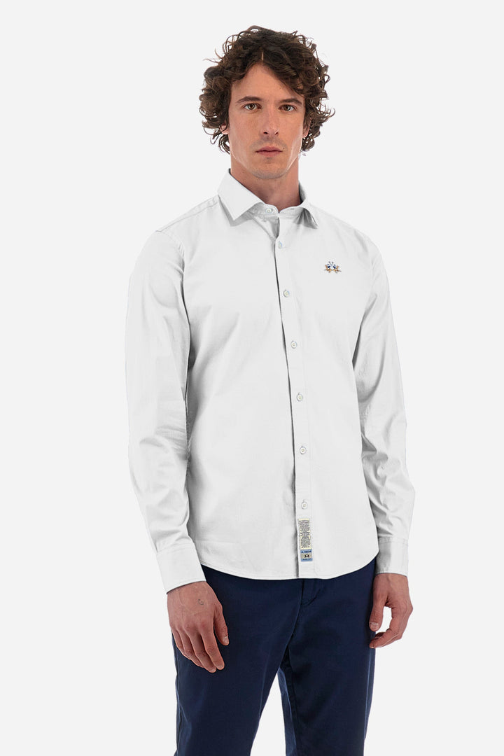 La Martina Regular Fit Casual Shirts in Cotton Mix -  YMC002-PP483- Concorde Fashion#color_white-00001