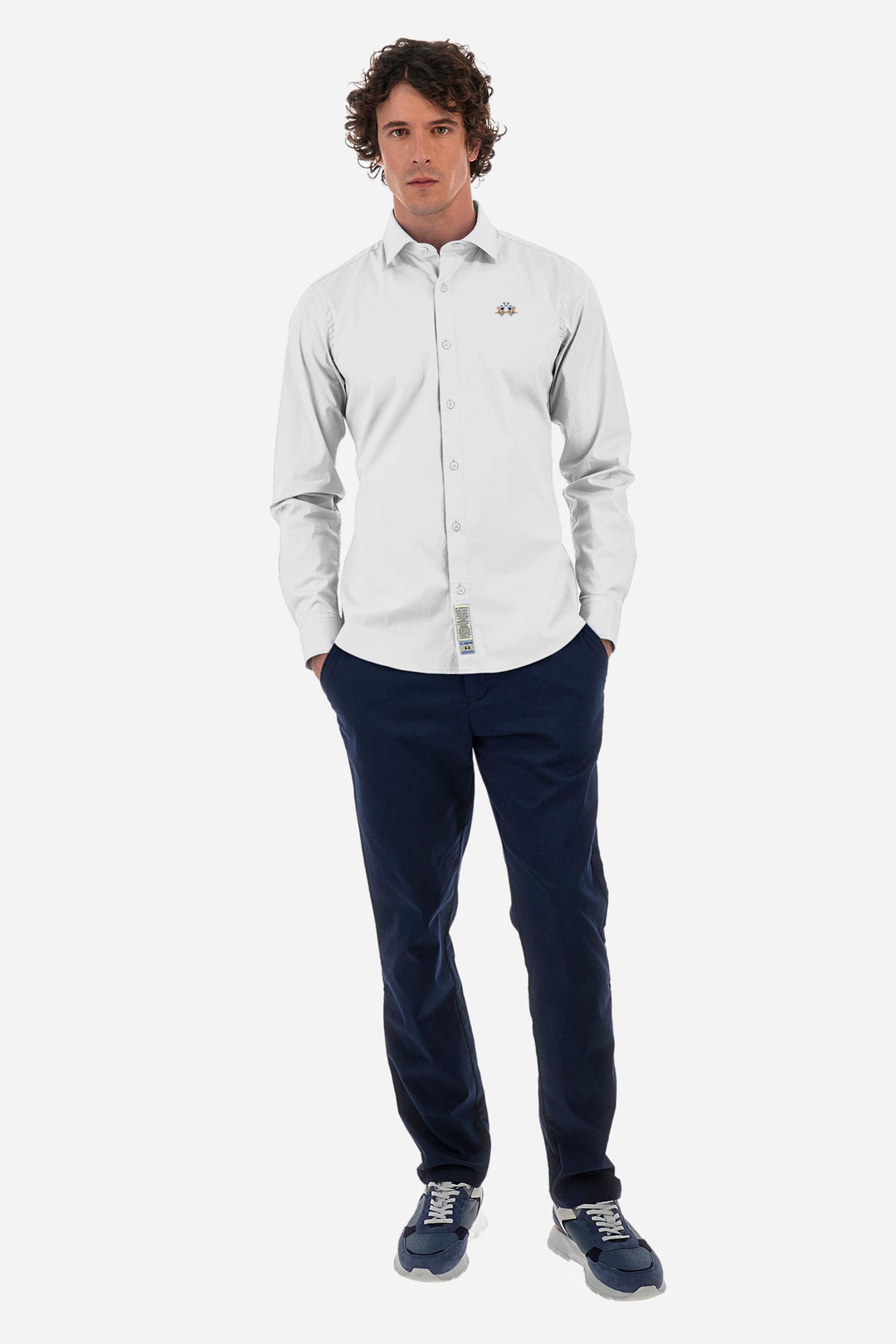 La Martina Regular Fit Casual Shirts in Cotton Mix -  YMC002-PP483- Concorde Fashion#color_white-00001
