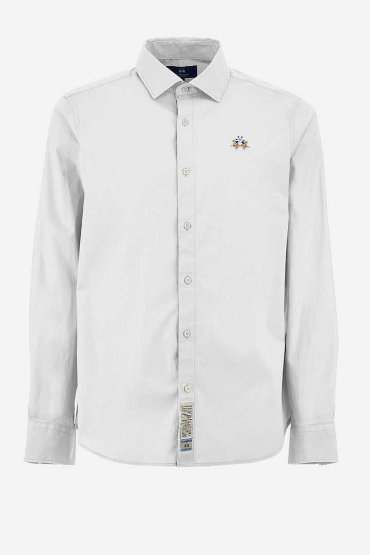 La Martina Regular Fit Casual Shirts in Cotton Mix -  YMC002-PP483- Concorde Fashion#color_white-00001