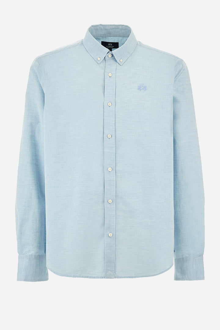 La Martina Regular Fit Casual Shirts in Cotton Mix -  YMC006-TL072- Concorde Fashion#color_blue-07003