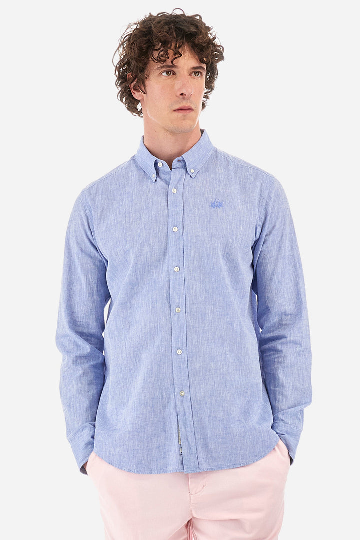 La Martina Regular Fit Casual Shirts in Cotton Mix -  YMC006-TL072- Concorde Fashion#color_blue-07032