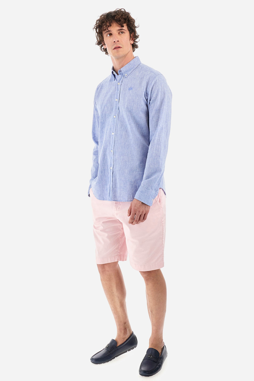 La Martina Regular Fit Casual Shirts in Cotton Mix -  YMC006-TL072- Concorde Fashion#color_blue-07032