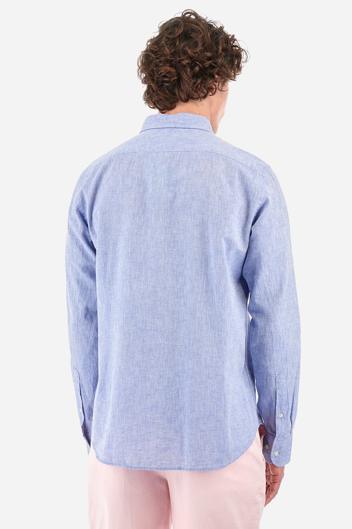 La Martina Regular Fit Casual Shirts in Cotton Mix -  YMC006-TL072- Concorde Fashion#color_blue-07032