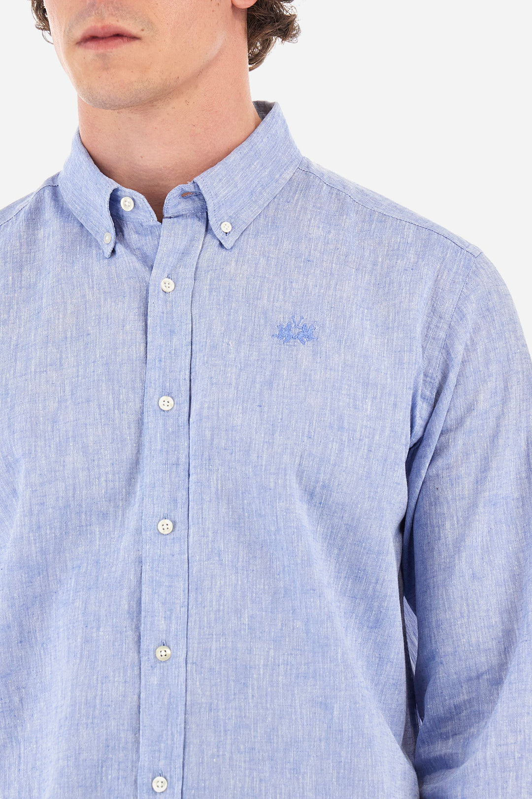 La Martina Regular Fit Casual Shirts in Cotton Mix -  YMC006-TL072- Concorde Fashion#color_blue-07032