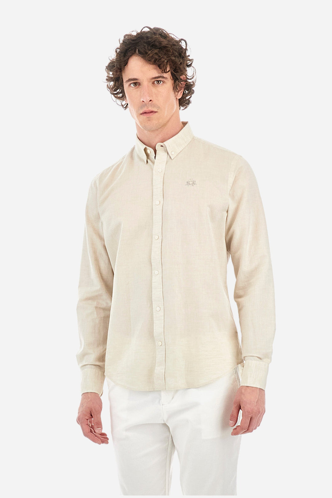 La Martina Regular Fit Casual Shirts in Cotton Mix -  YMC006-TL072- Concorde Fashion#color_grey-04114