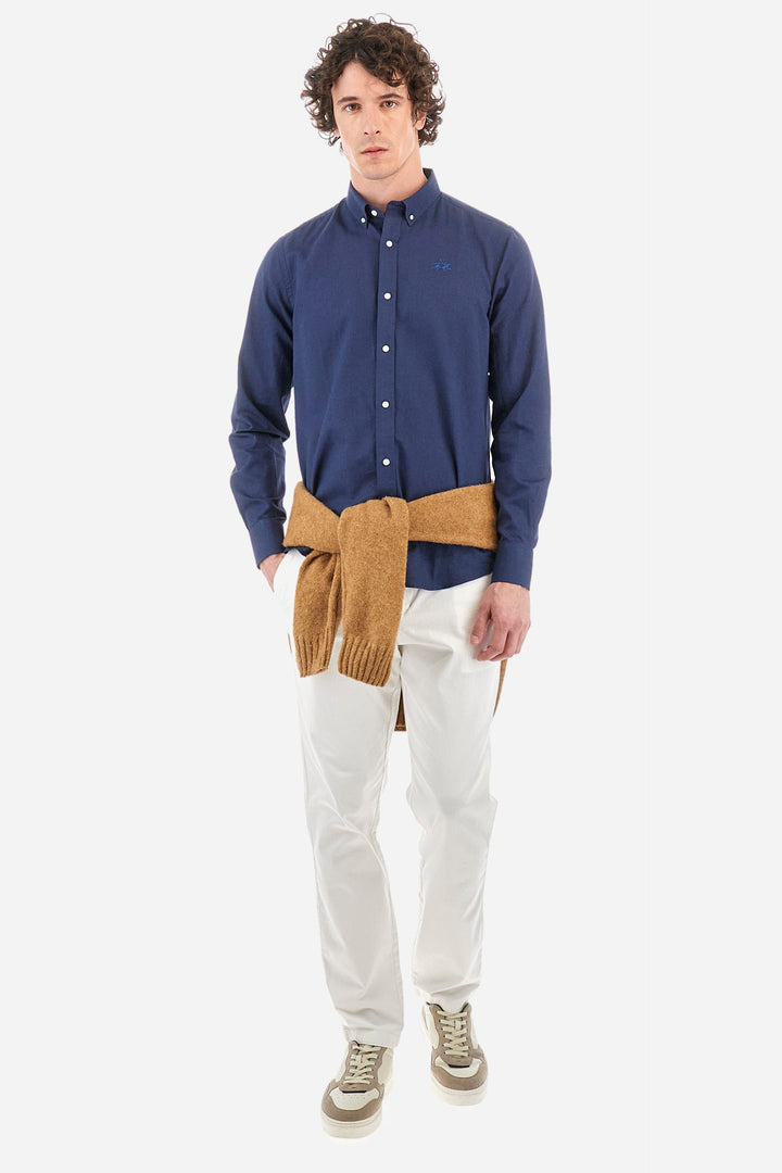 La Martina Regular Fit Casual Shirts in Cotton Mix -  YMC006-TL072- Concorde Fashion#color_navy-07017