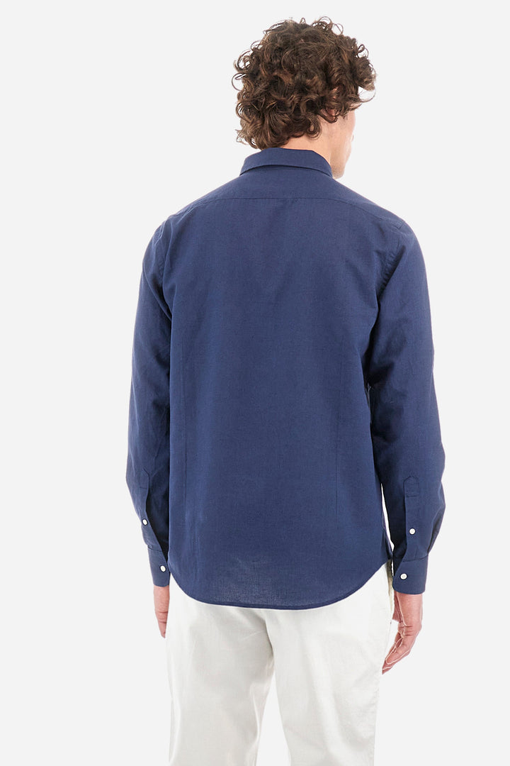 La Martina Regular Fit Casual Shirts in Cotton Mix -  YMC006-TL072- Concorde Fashion#color_navy-07017