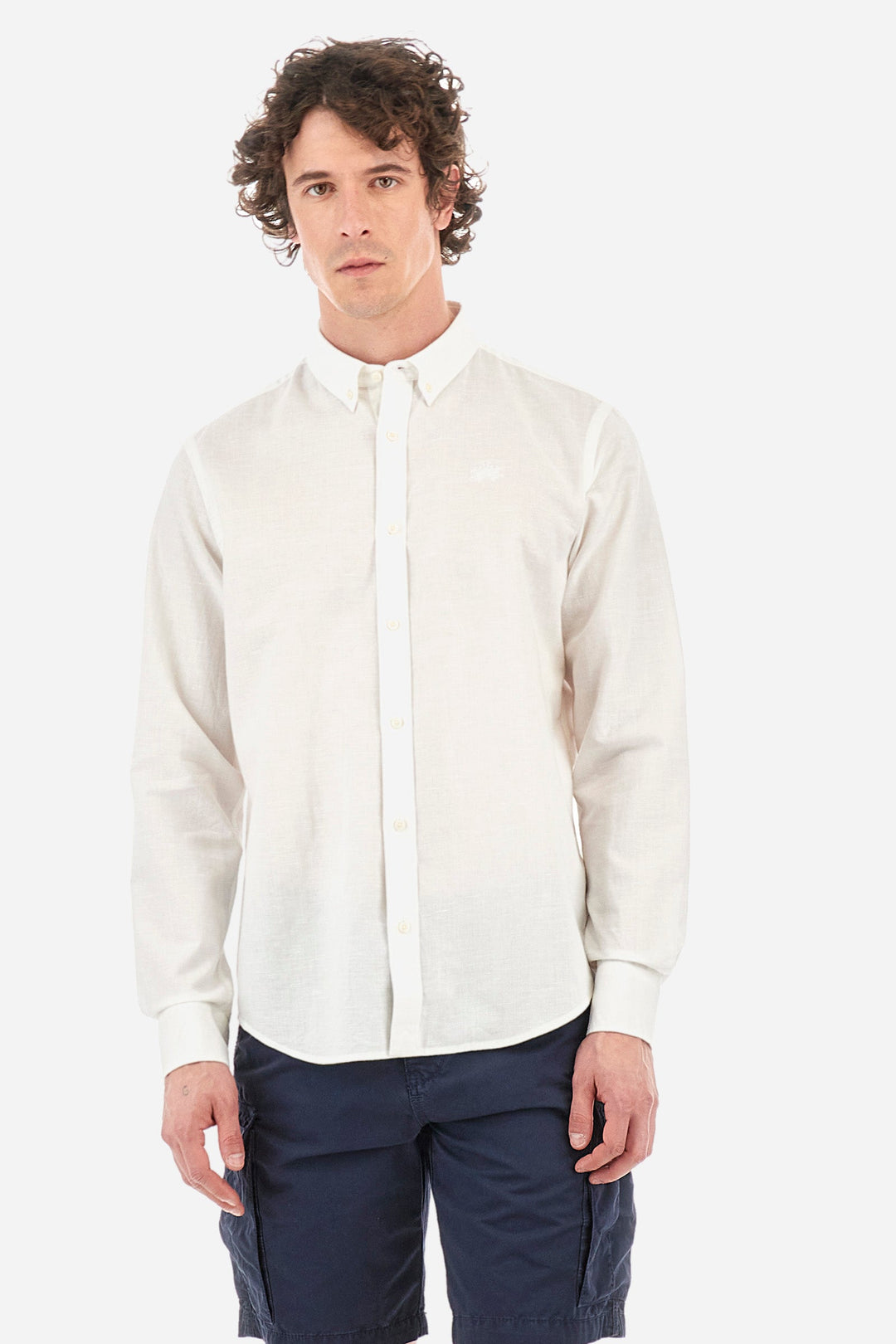 La Martina Regular Fit Casual Shirts in Cotton Mix -  YMC006-TL072- Concorde Fashion#color_white-00001