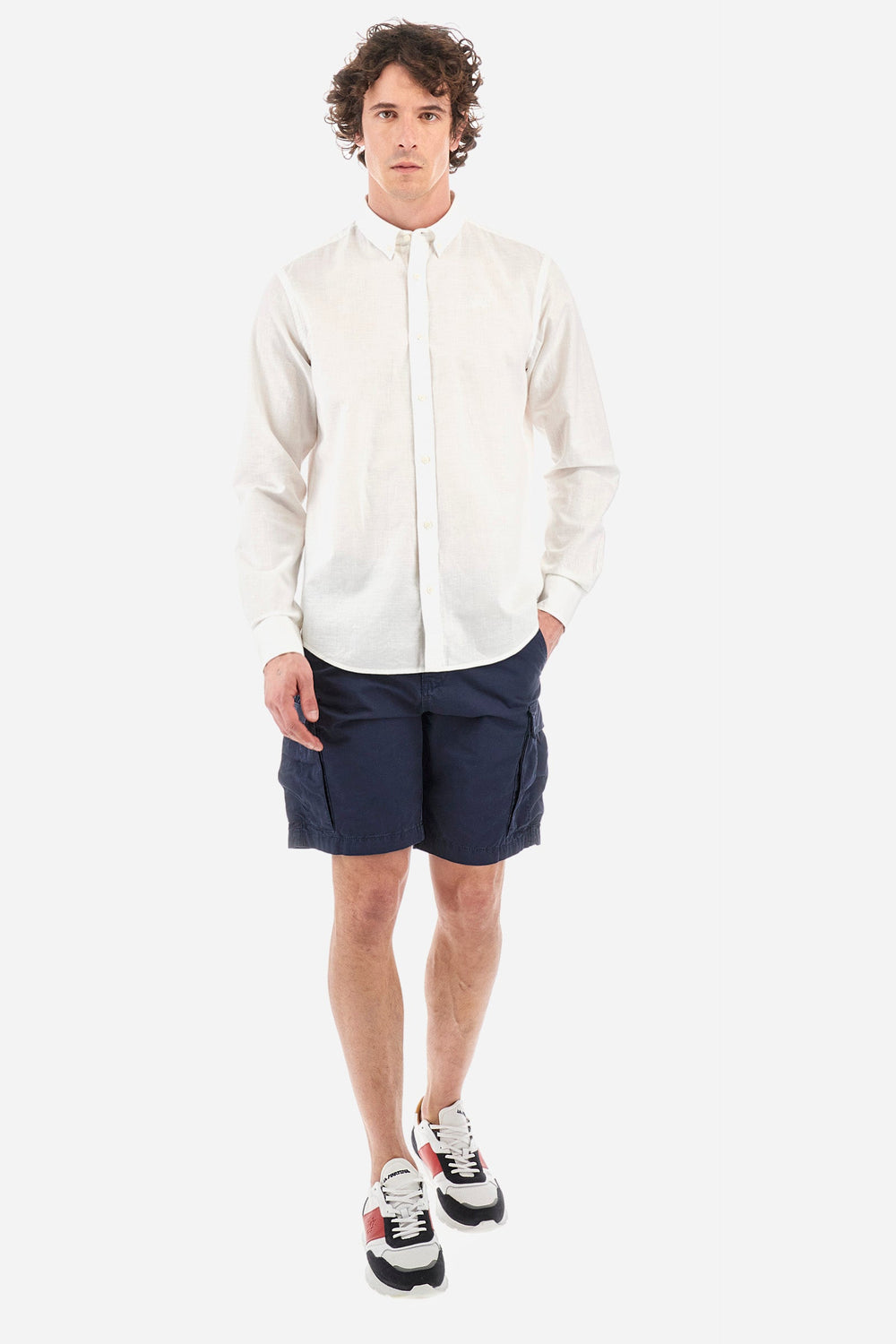 La Martina Regular Fit Casual Shirts in Cotton Mix -  YMC006-TL072- Concorde Fashion#color_white-00001