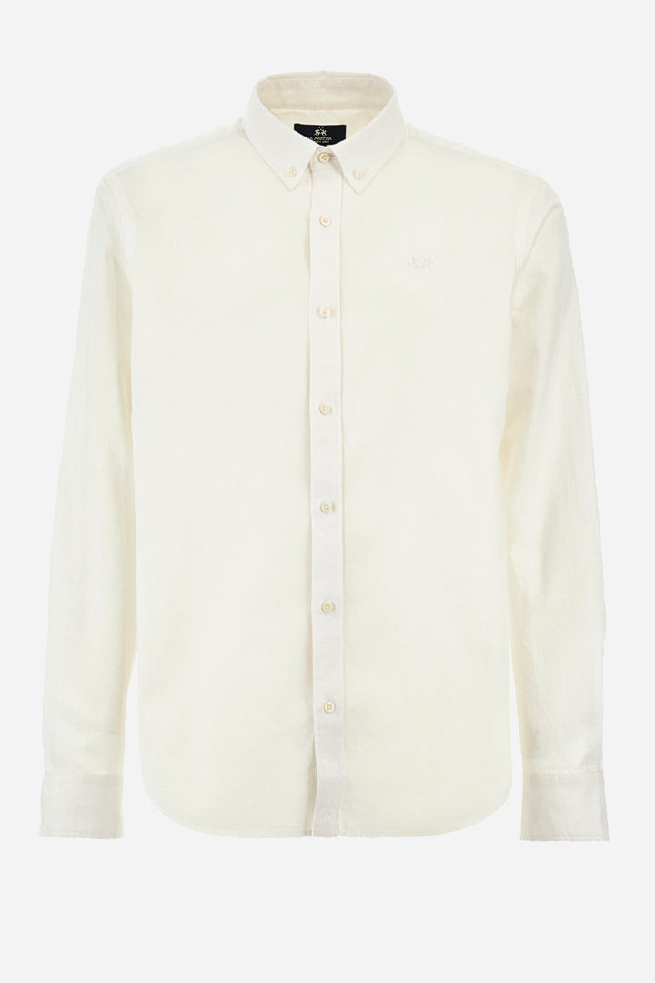 La Martina Regular Fit Casual Shirts in Cotton Mix -  YMC006-TL072- Concorde Fashion#color_white-00001