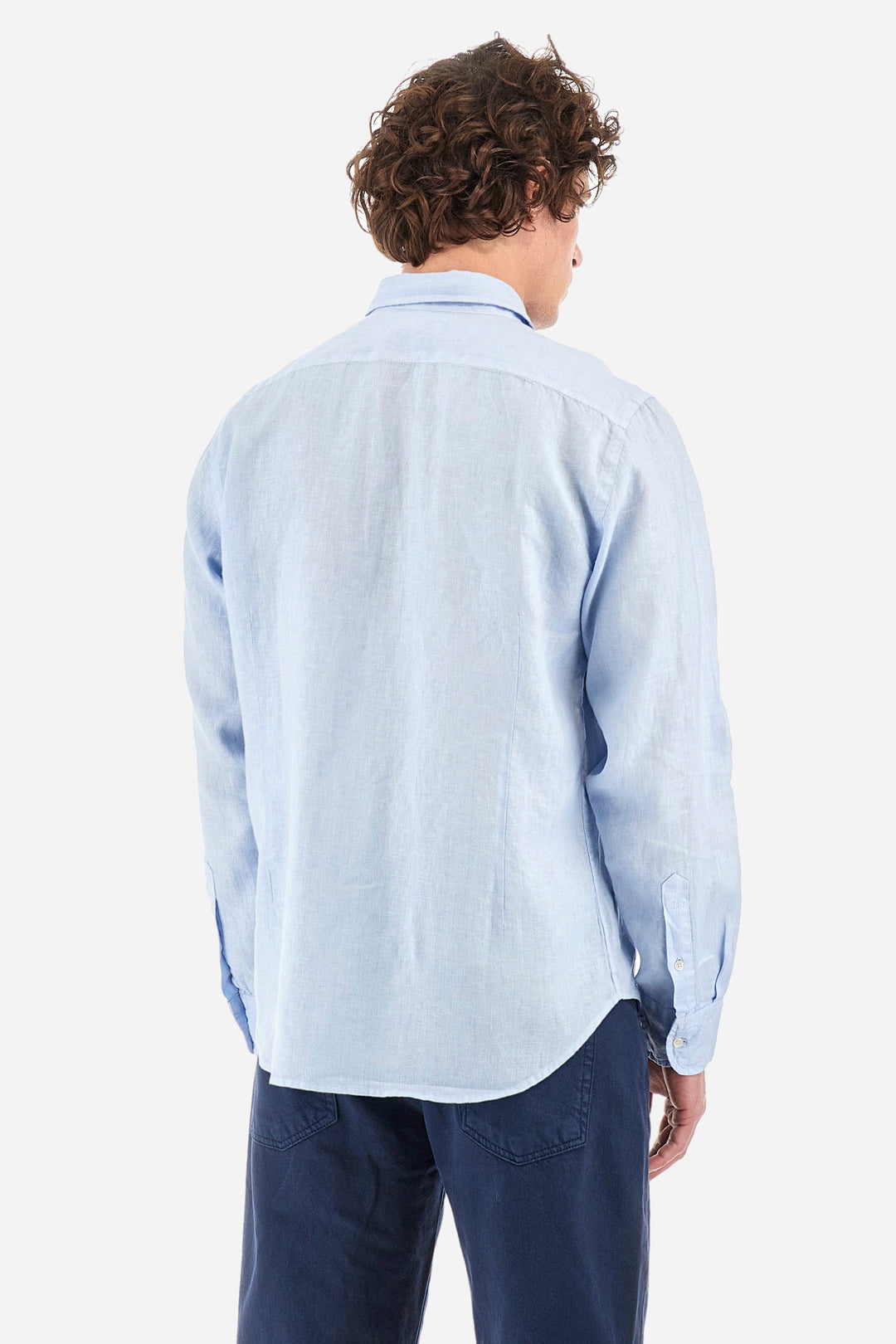 La Martina Regular Fit Casual Shirts in Linen -  YMC007-TL319- Concorde Fashion#color_blue-07003
