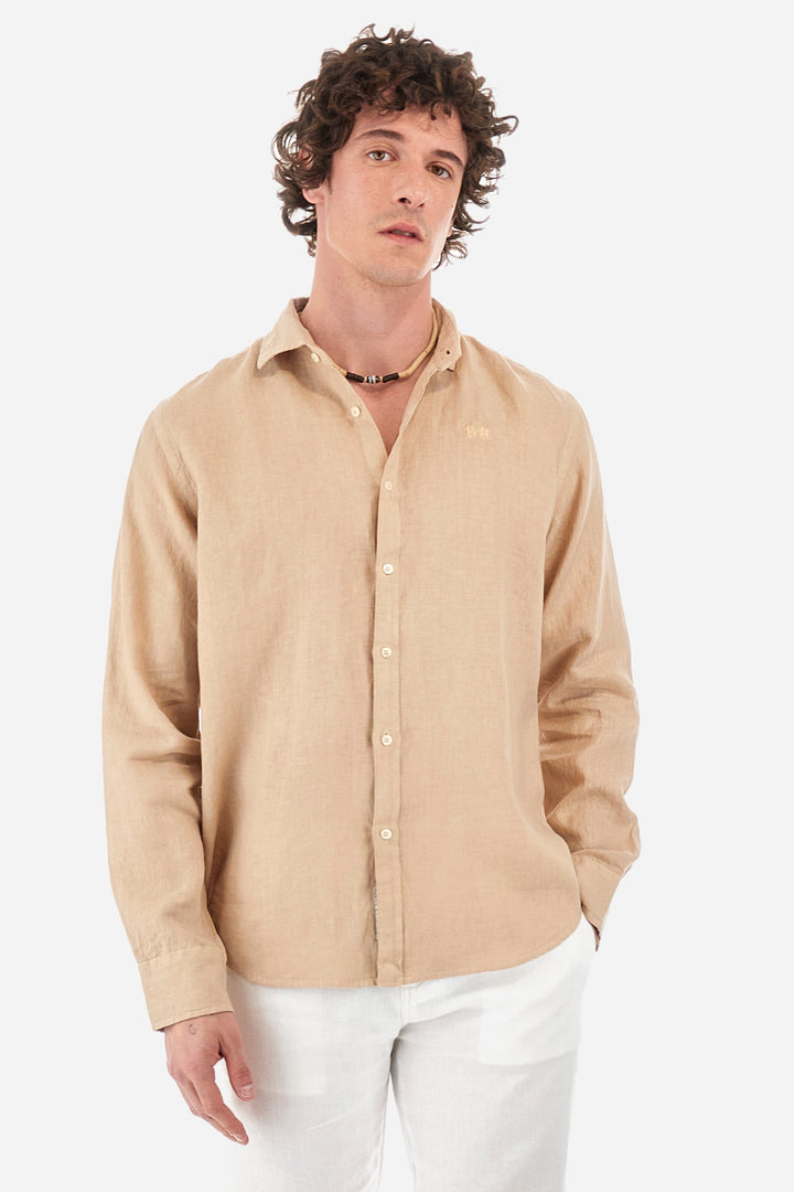 La Martina Regular Fit Casual Shirts in Linen -  YMC007-TL319- Concorde Fashion#color_green-04022