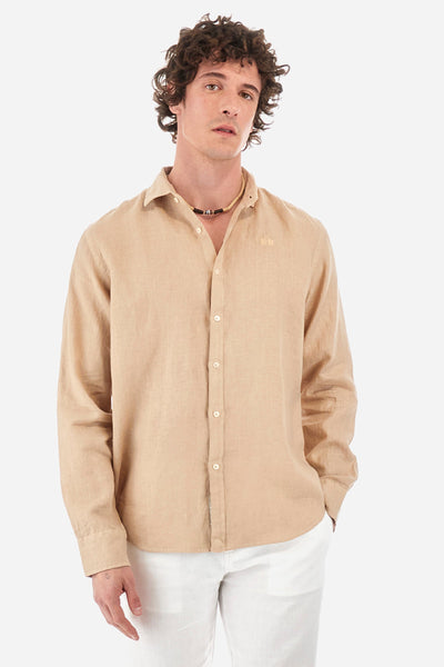 La Martina Regular Fit Casual Shirts in Linen -  YMC007-TL319- Concorde Fashion#color_green-04022