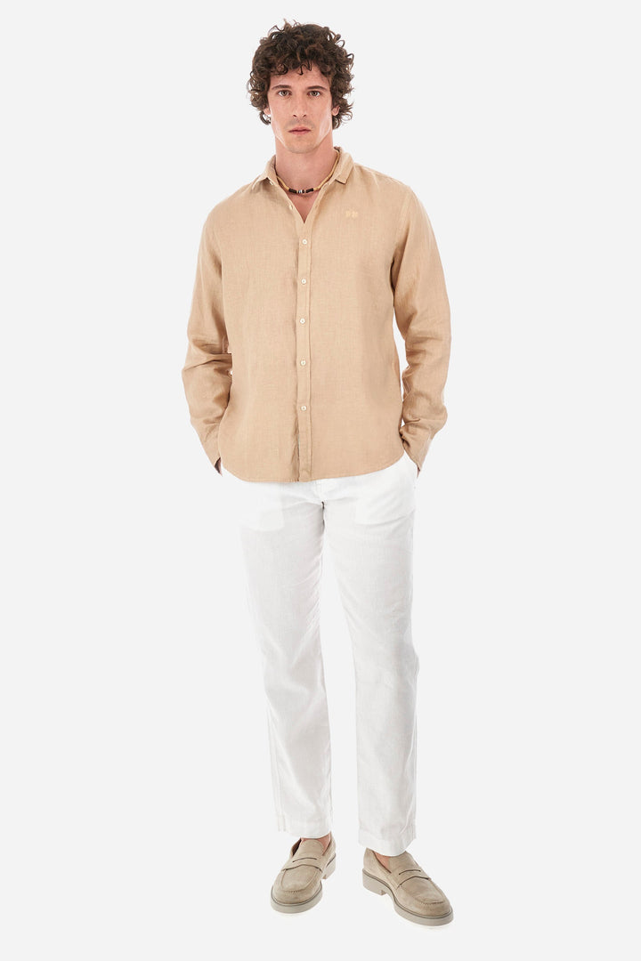 La Martina Regular Fit Casual Shirts in Linen -  YMC007-TL319- Concorde Fashion#color_green-04022