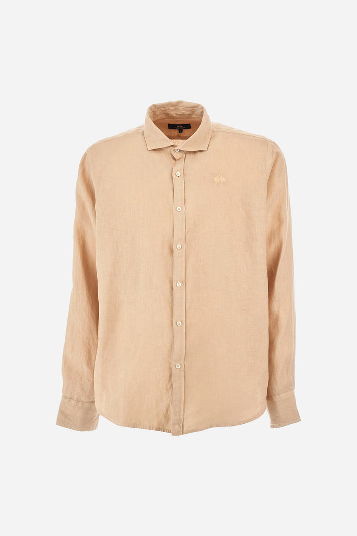 La Martina Regular Fit Casual Shirts in Linen -  YMC007-TL319- Concorde Fashion#color_green-04022