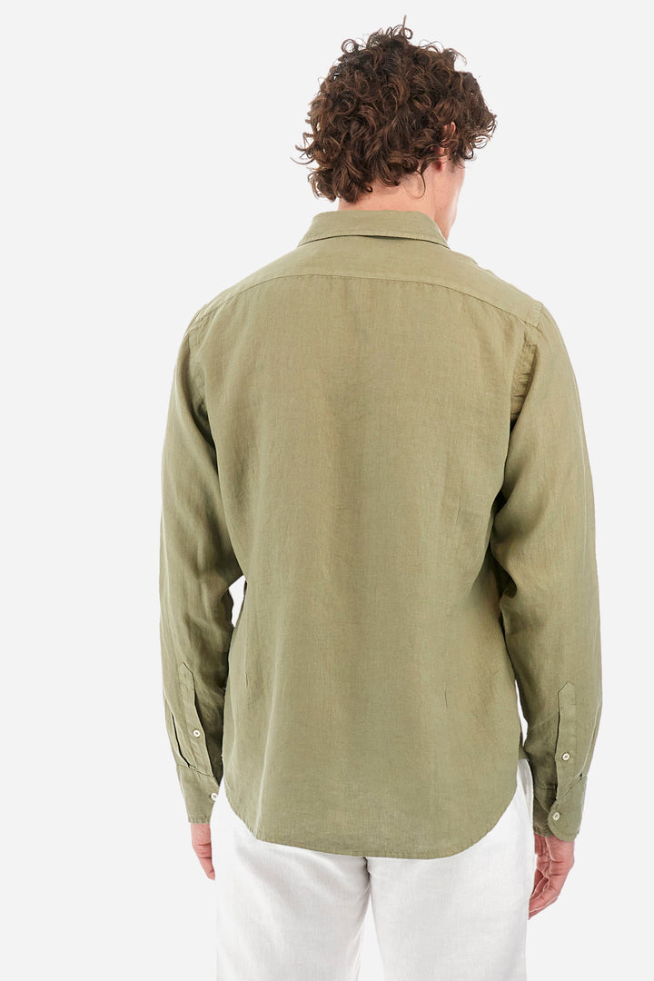 La Martina Regular Fit Casual Shirts in Linen -  YMC007-TL319- Concorde Fashion#color_grey-03034