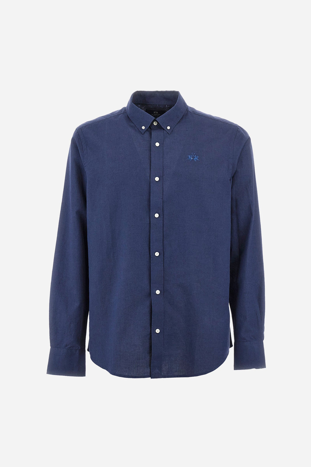La Martina Regular Fit Casual Shirts in Linen -  YMC007-TL319- Concorde Fashion#color_navy-07017