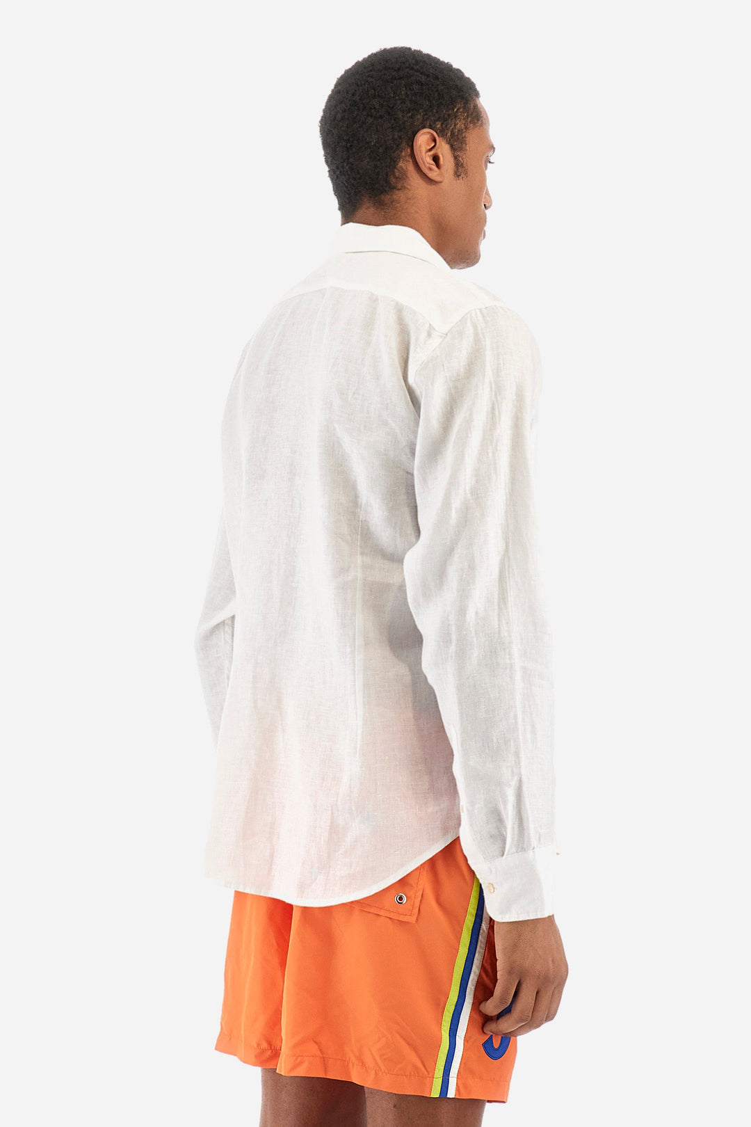 La Martina Regular Fit Casual Shirts in Linen -  YMC007-TL319- Concorde Fashion#color_white-00001