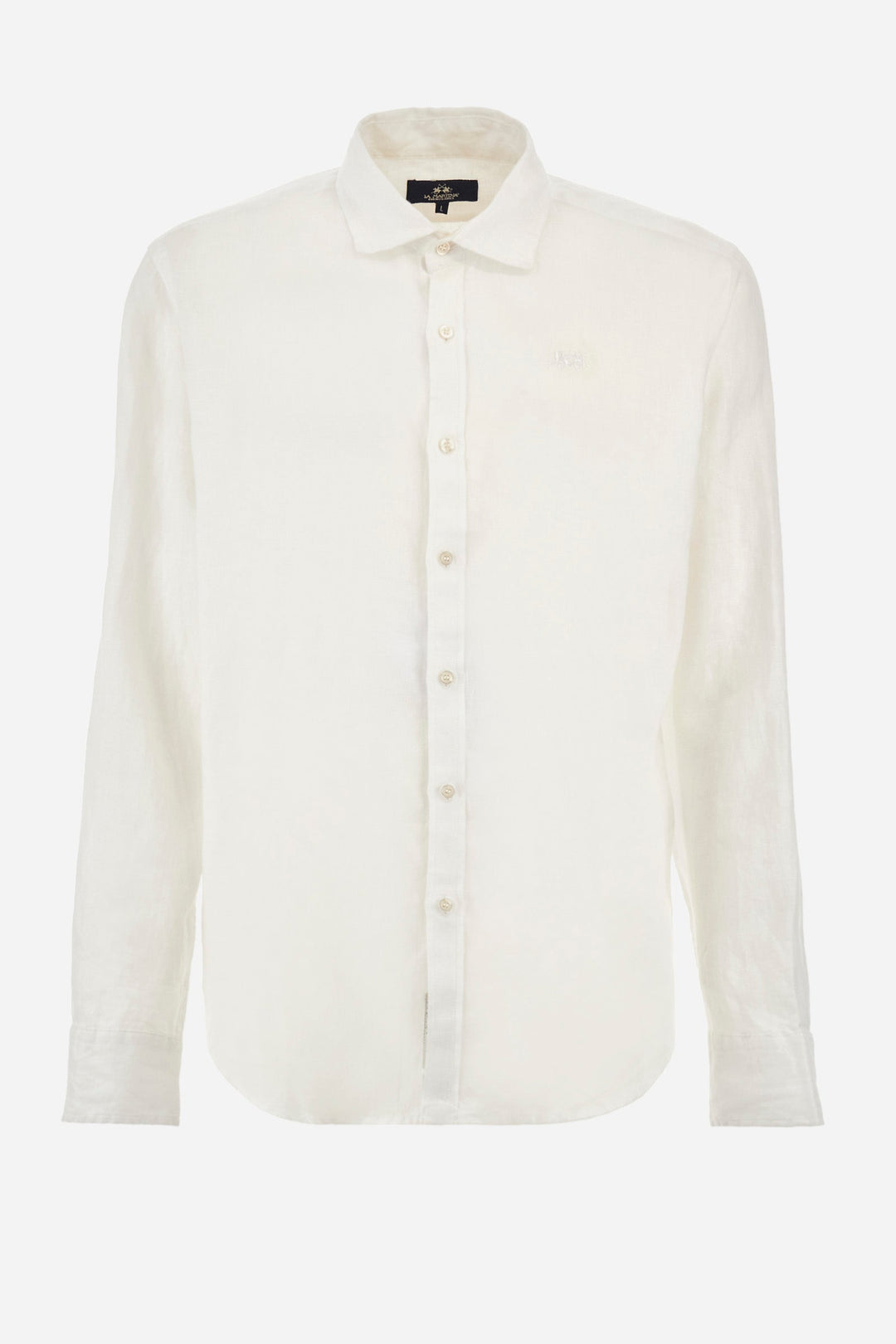 La Martina Regular Fit Casual Shirts in Linen -  YMC007-TL319- Concorde Fashion#color_white-00001