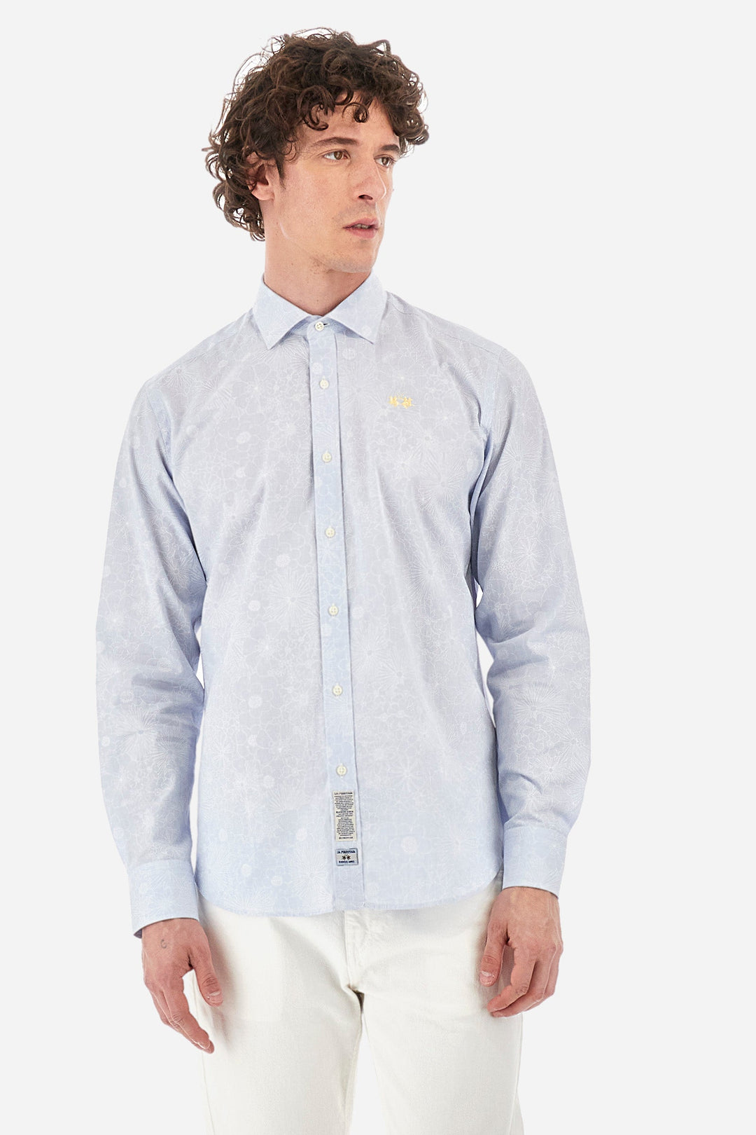 La Martina Regular Fit Casual Shirts in Cotton -  YMC013-PP693- Concorde Fashion#color_blue-f7057