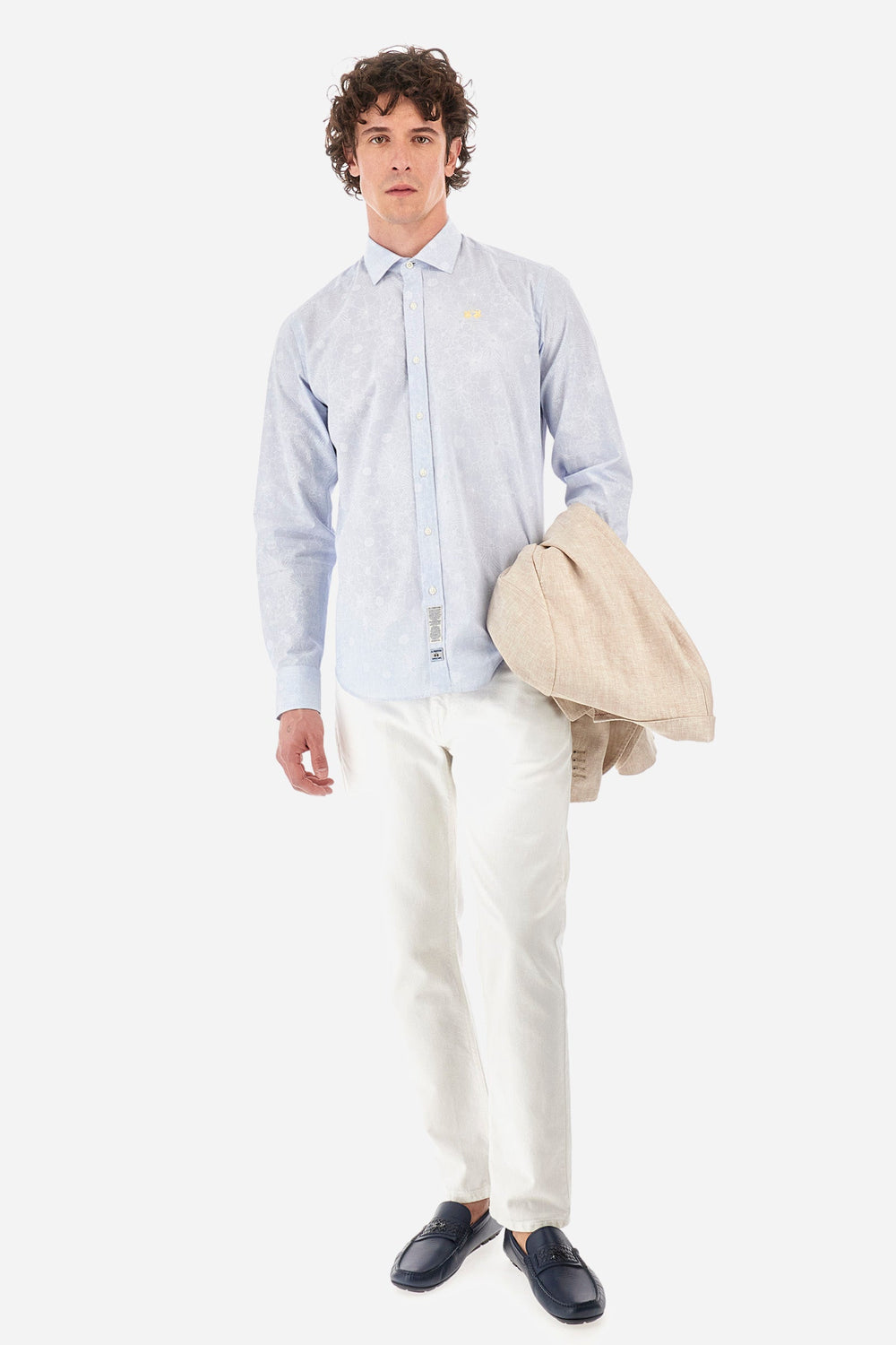La Martina Regular Fit Casual Shirts in Cotton -  YMC013-PP693- Concorde Fashion#color_blue-f7057