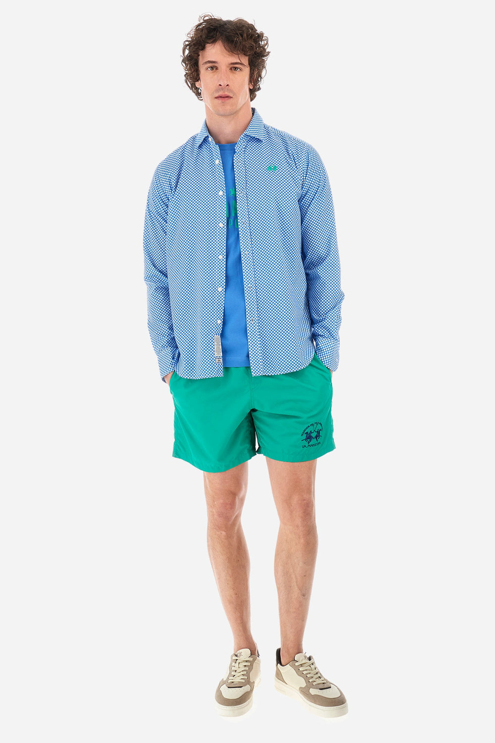 La Martina Regular Fit Casual Shirts in Cotton -  YMC018-PP675- Concorde Fashion#color_blue-f7420
