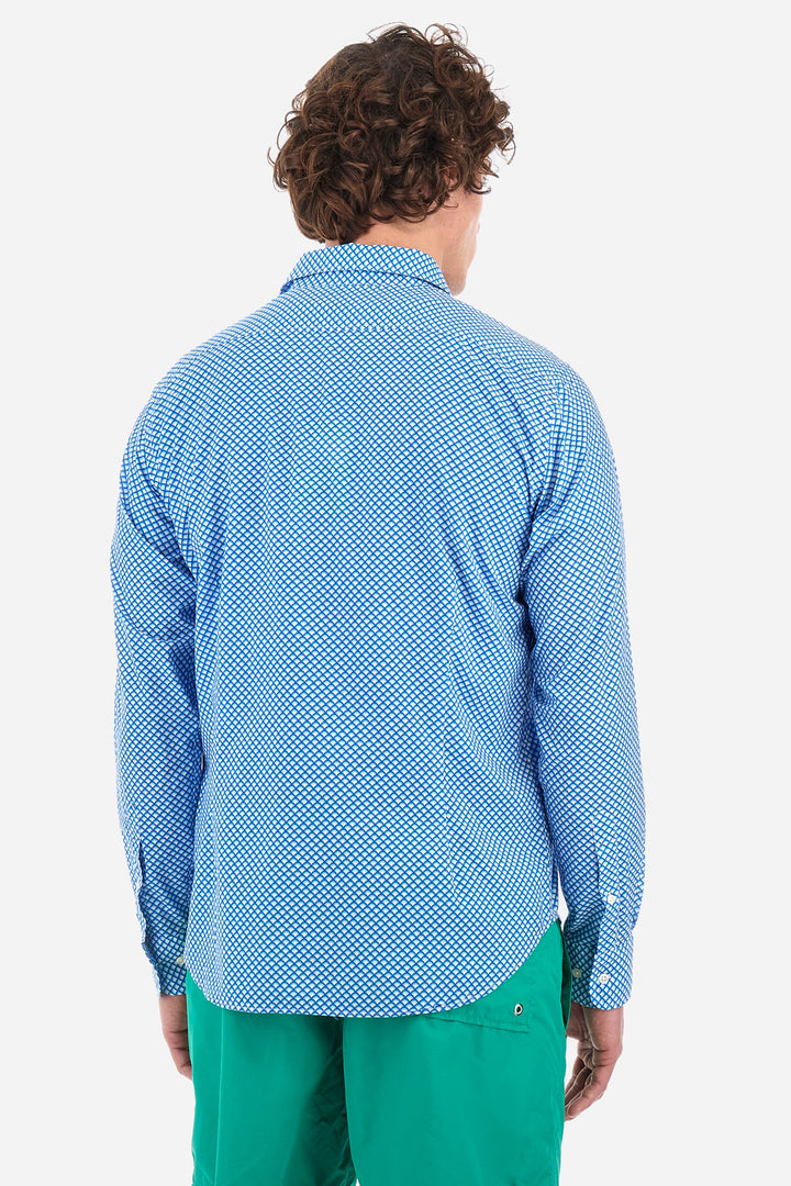 La Martina Regular Fit Casual Shirts in Cotton -  YMC018-PP675- Concorde Fashion#color_blue-f7420