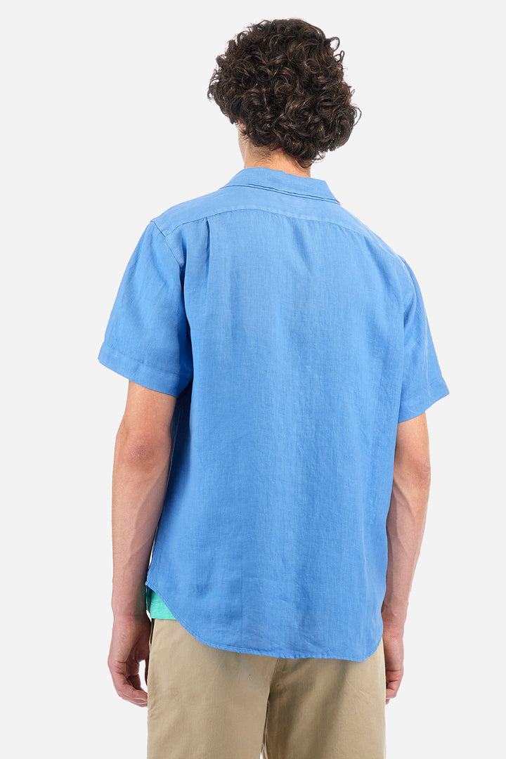 La Martina Regular Fit Casual Shirts in Linen -  YMC025-TL319- Concorde Fashion#color_blue-07205