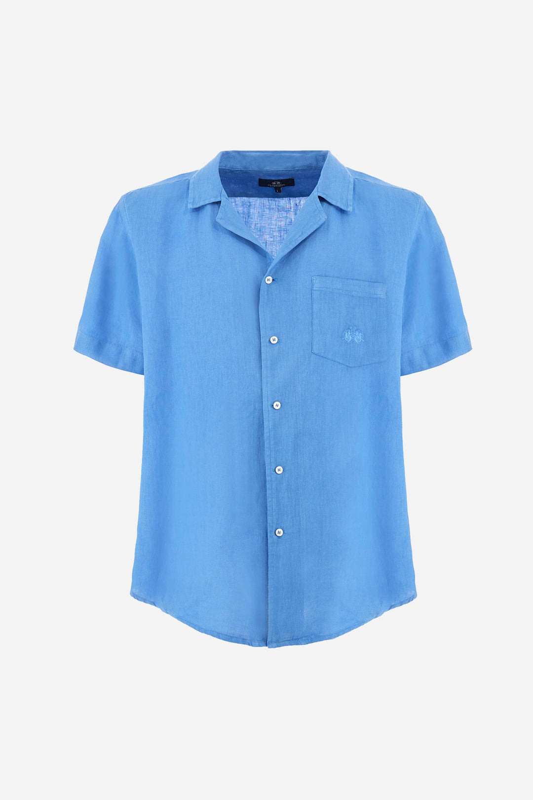 La Martina Regular Fit Casual Shirts in Linen -  YMC025-TL319- Concorde Fashion#color_blue-07205