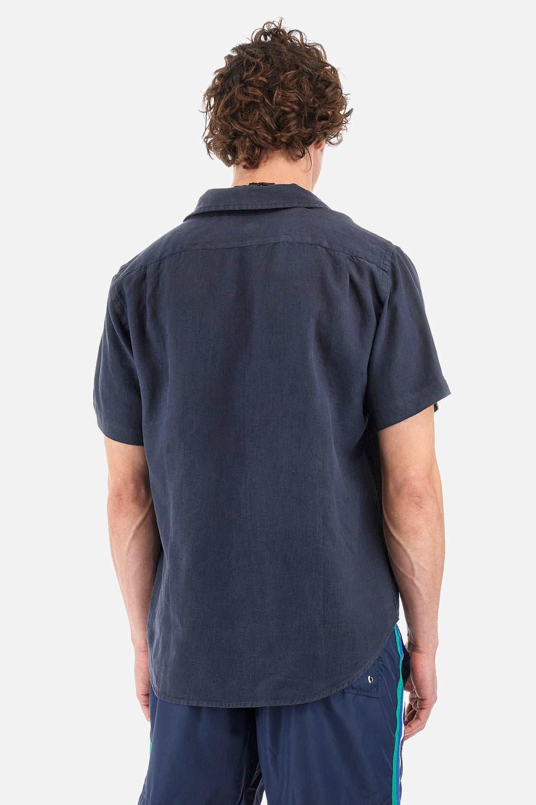 La Martina Regular Fit Casual Shirts in Linen -  YMC025-TL319- Concorde Fashion#color_navy-07017