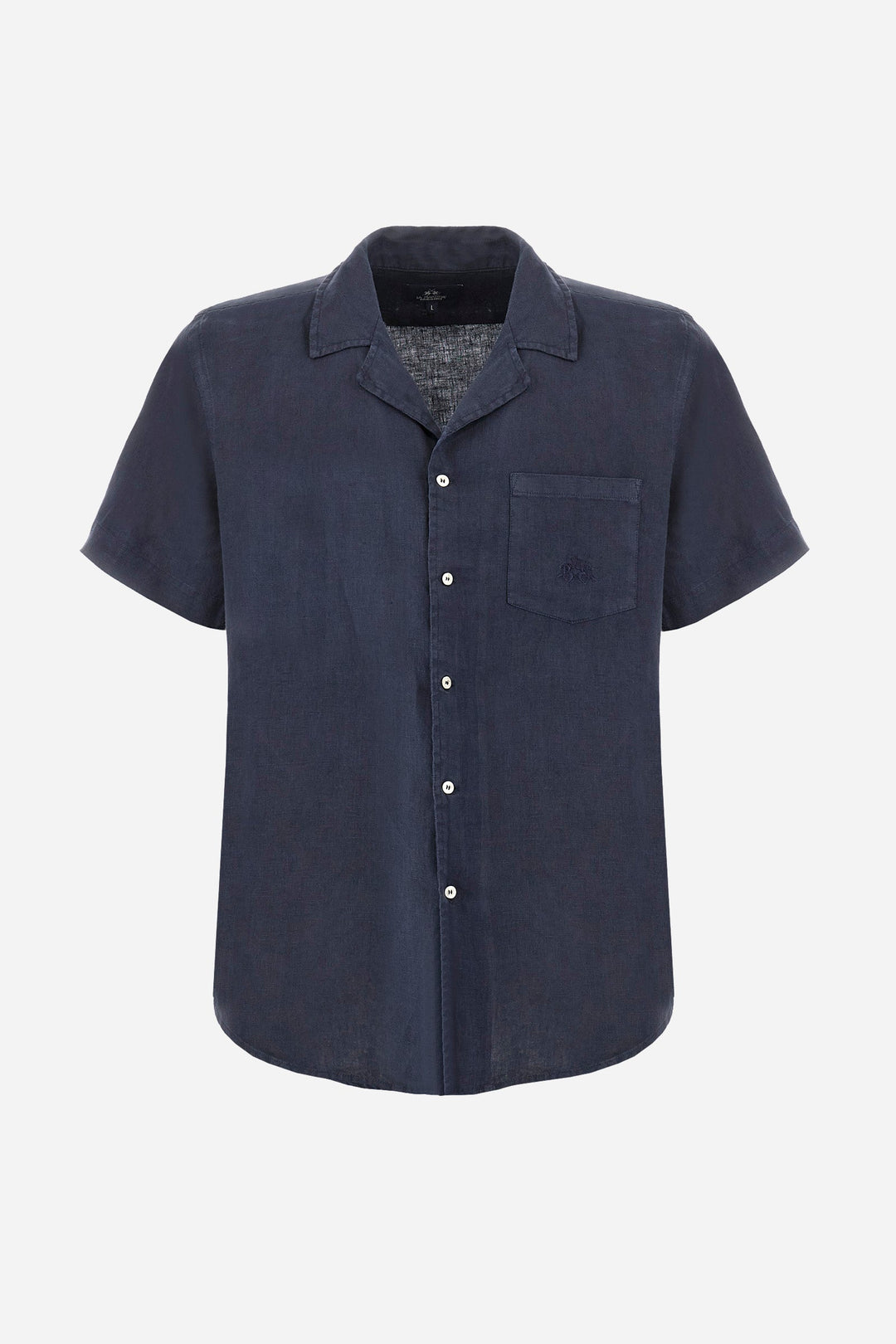 La Martina Regular Fit Casual Shirts in Linen -  YMC025-TL319- Concorde Fashion#color_navy-07017