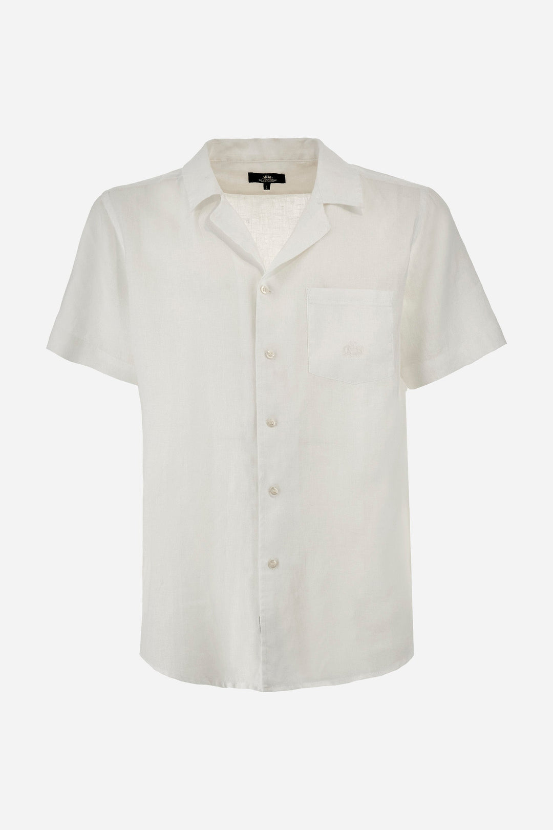 La Martina Regular Fit Casual Shirts in Linen -  YMC025-TL319- Concorde Fashion#color_white-00001