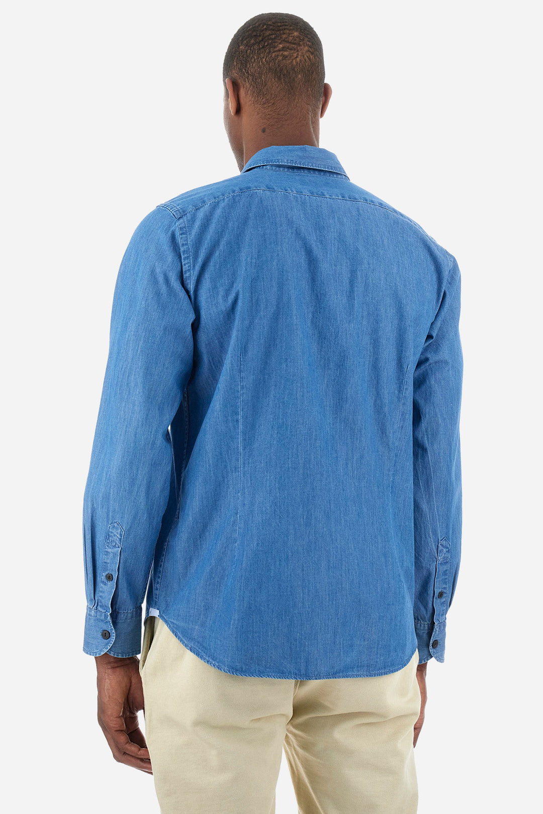 La Martina Regular Fit Casual Shirts in Cotton -  YMC028-DM094- Concorde Fashion#color_blue-d7002