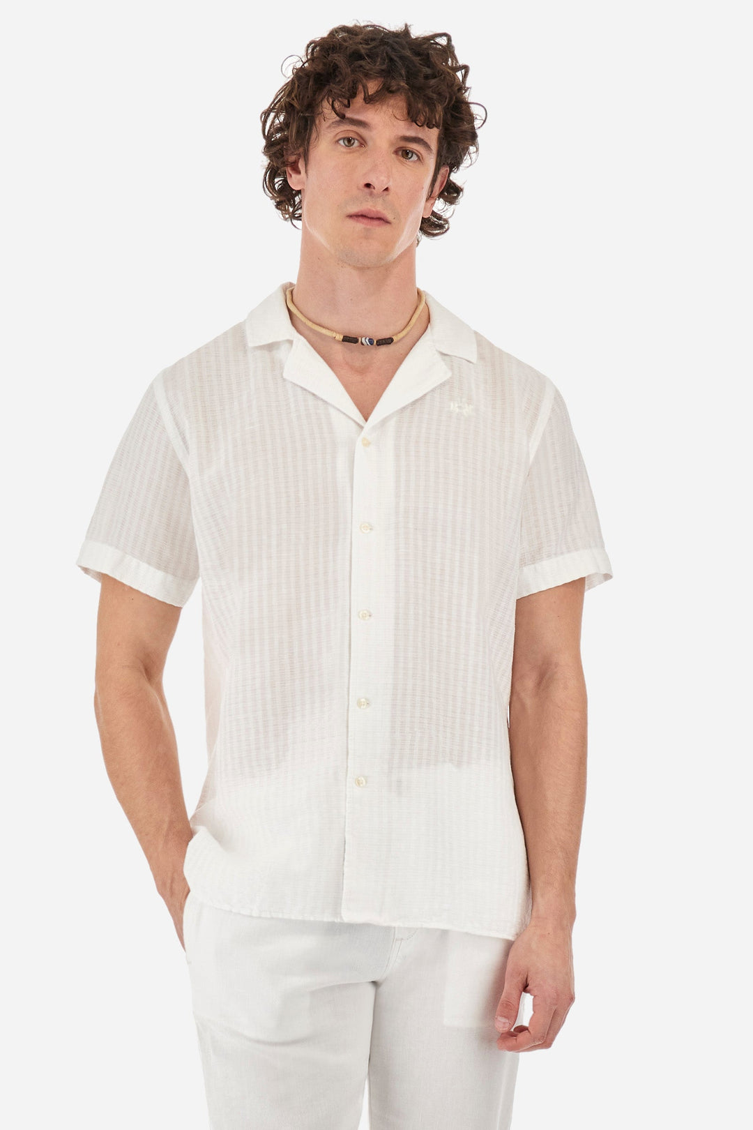 La Martina Regular Fit Casual Shirts in Cotton Mix -  YMC029-CV044- Concorde Fashion#color_white-00001