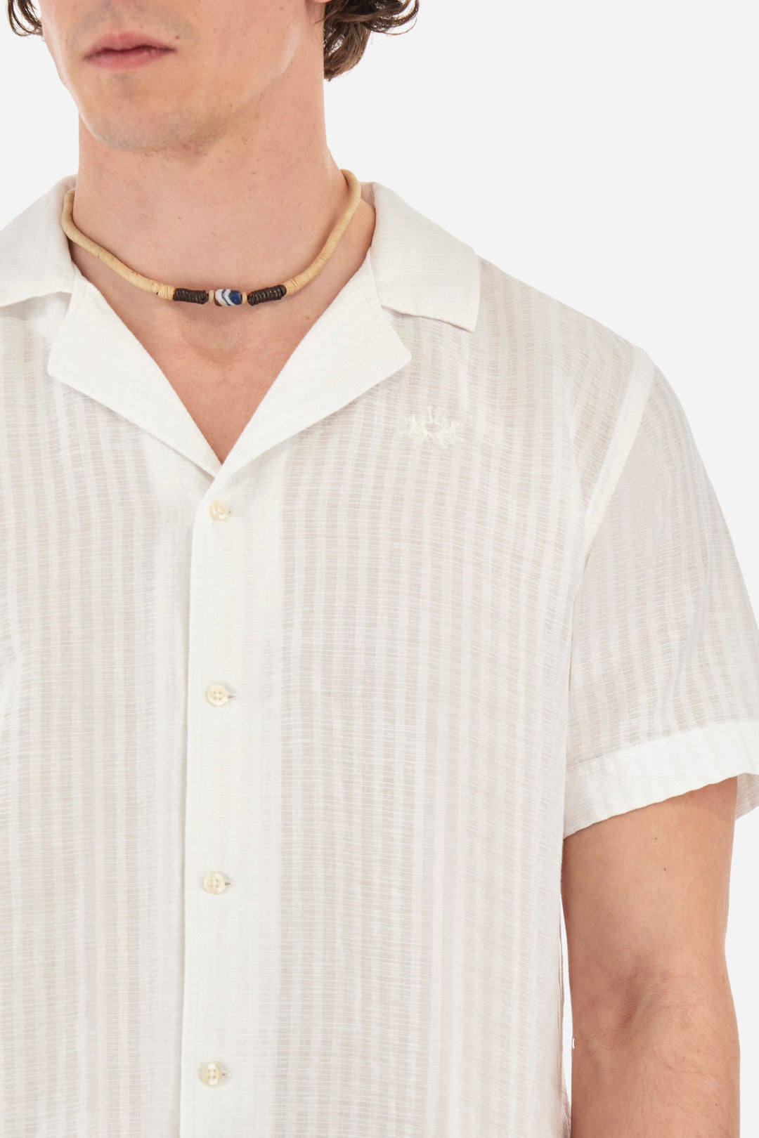 La Martina Regular Fit Casual Shirts in Cotton Mix -  YMC029-CV044- Concorde Fashion#color_white-00001