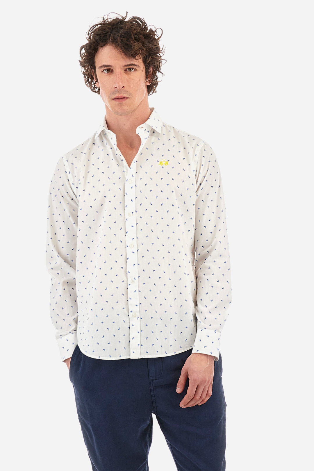 La Martina Regular Fit Casual Shirts in Cotton -  YMC030-PP690- Concorde Fashion#color_white-f0051
