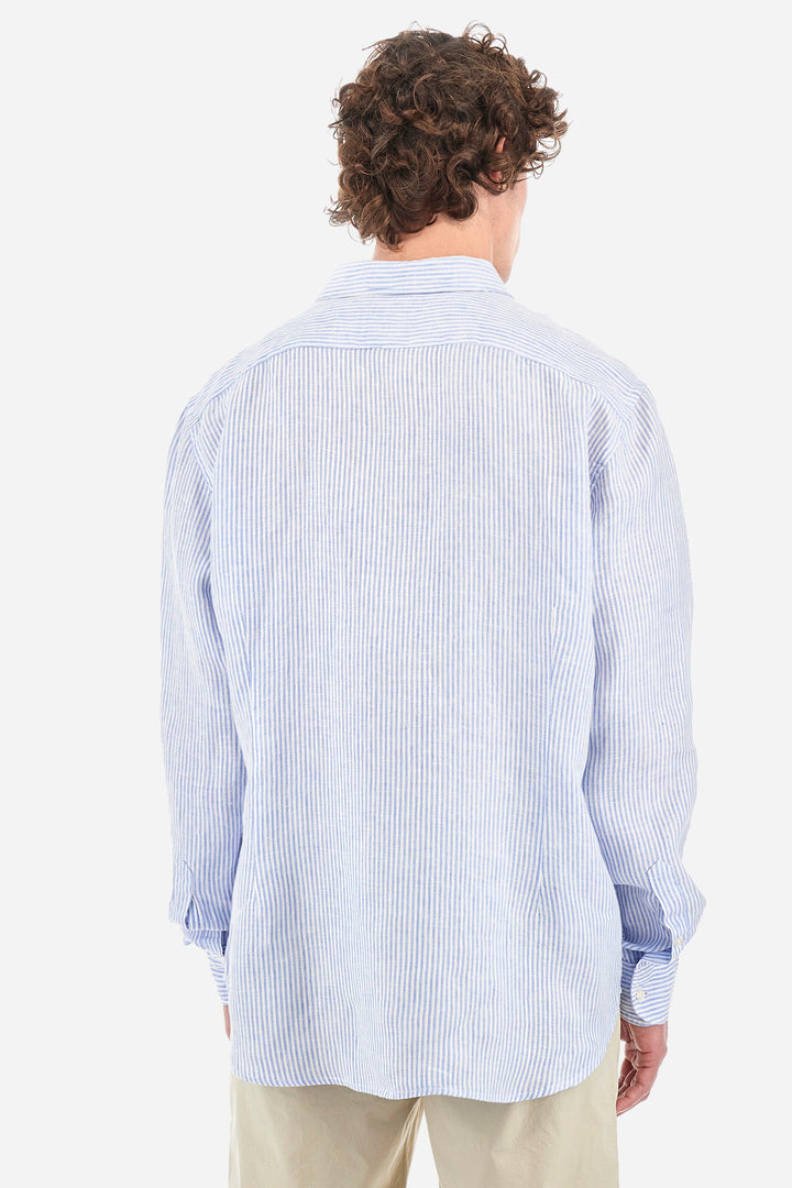 La Martina Regular Fit Casual Shirts in Linen -  YMC031-TL132- Concorde Fashion#color_blue-s0031