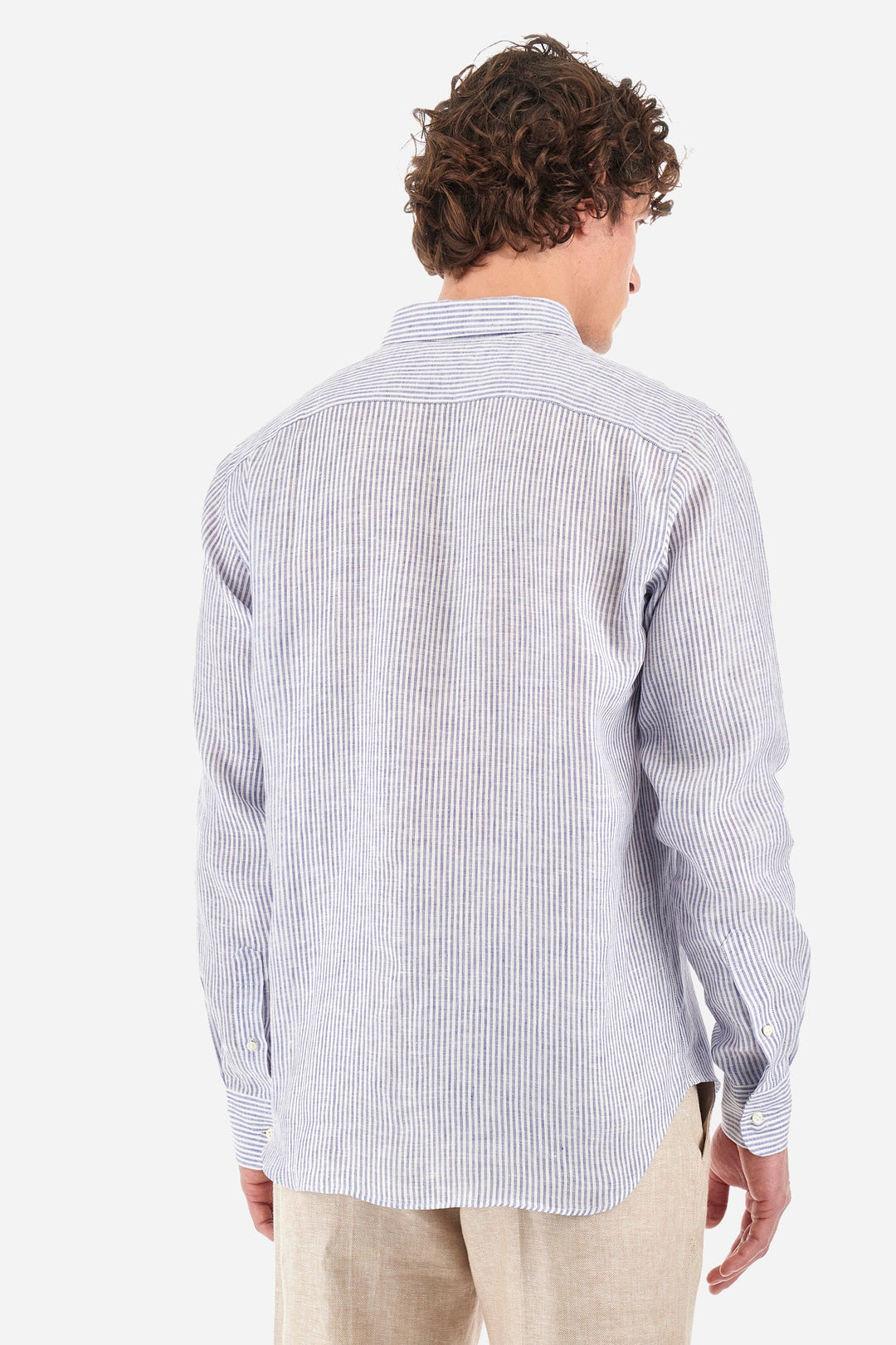 La Martina Regular Fit Casual Shirts in Linen -  YMC031-TL132- Concorde Fashion#color_navy-s0043