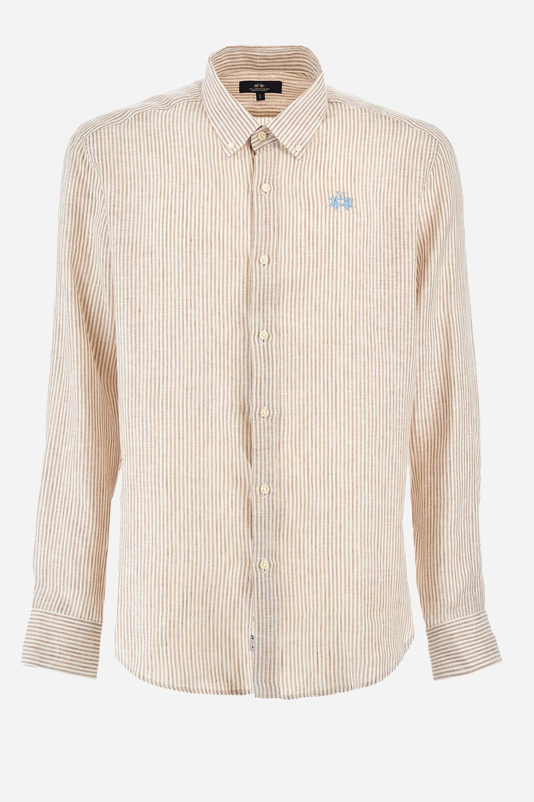 La Martina Regular Fit Casual Shirts in Linen -  YMC031-TL132- Concorde Fashion#color_white-s0626
