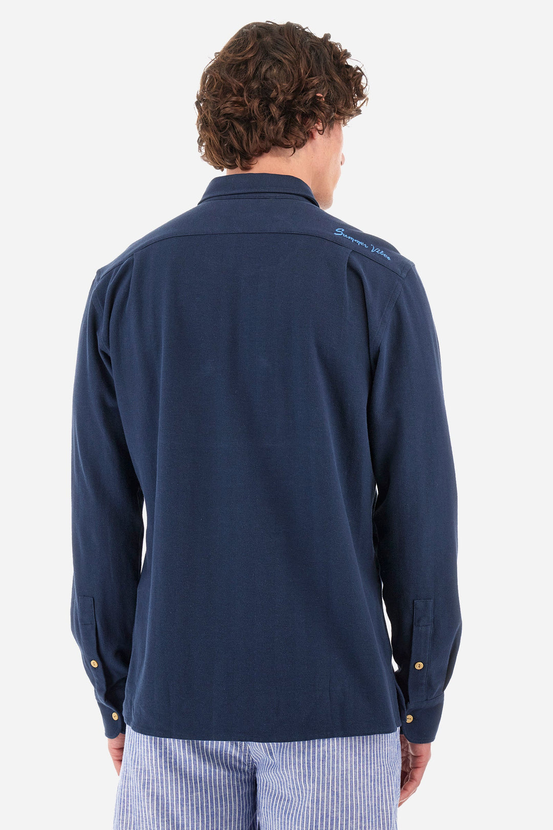 La Martina Regular Fit Casual Shirts in Cotton -  YMC036-JS394- Concorde Fashion#color_navy-07017