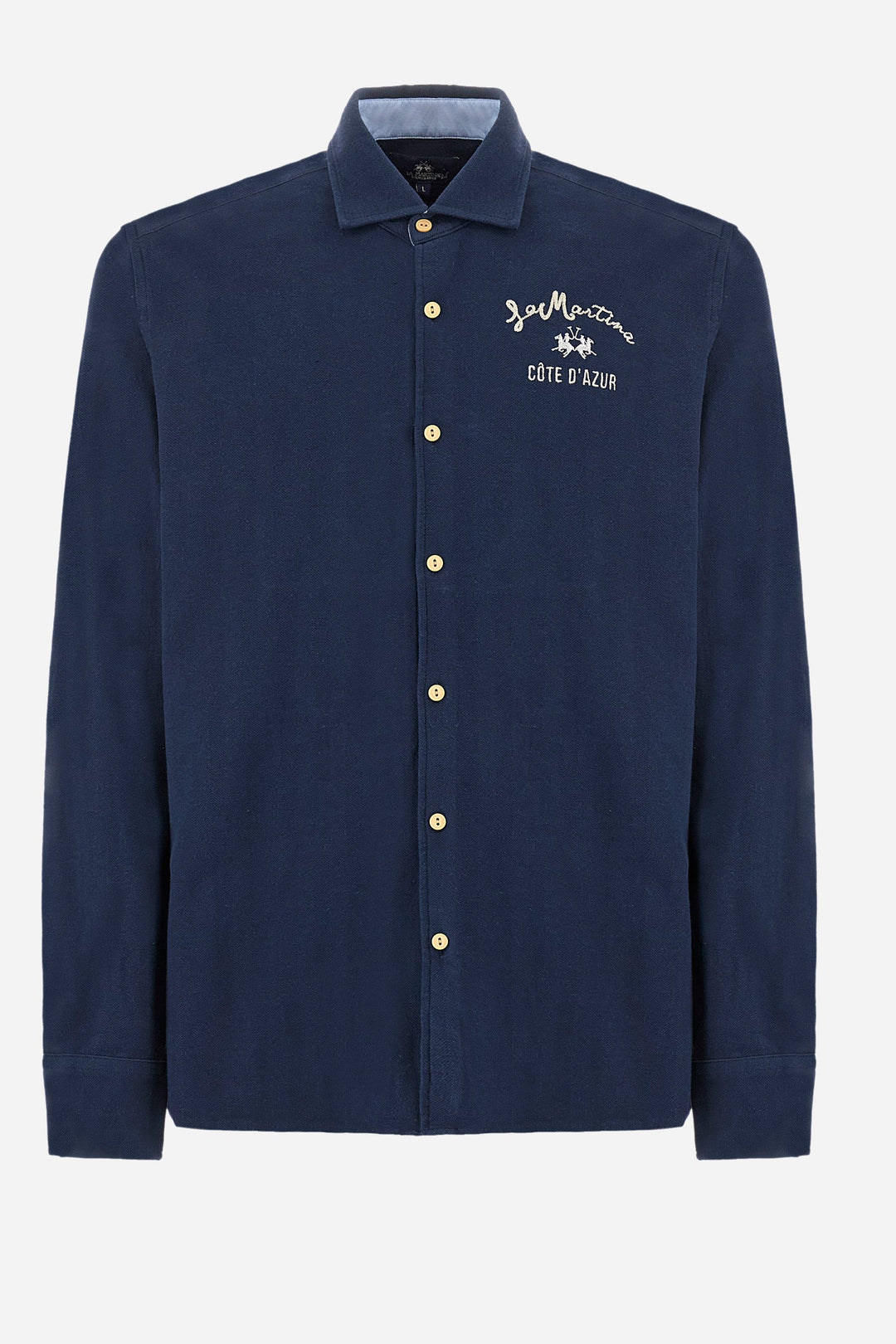 La Martina Regular Fit Casual Shirts in Cotton -  YMC036-JS394- Concorde Fashion#color_navy-07017