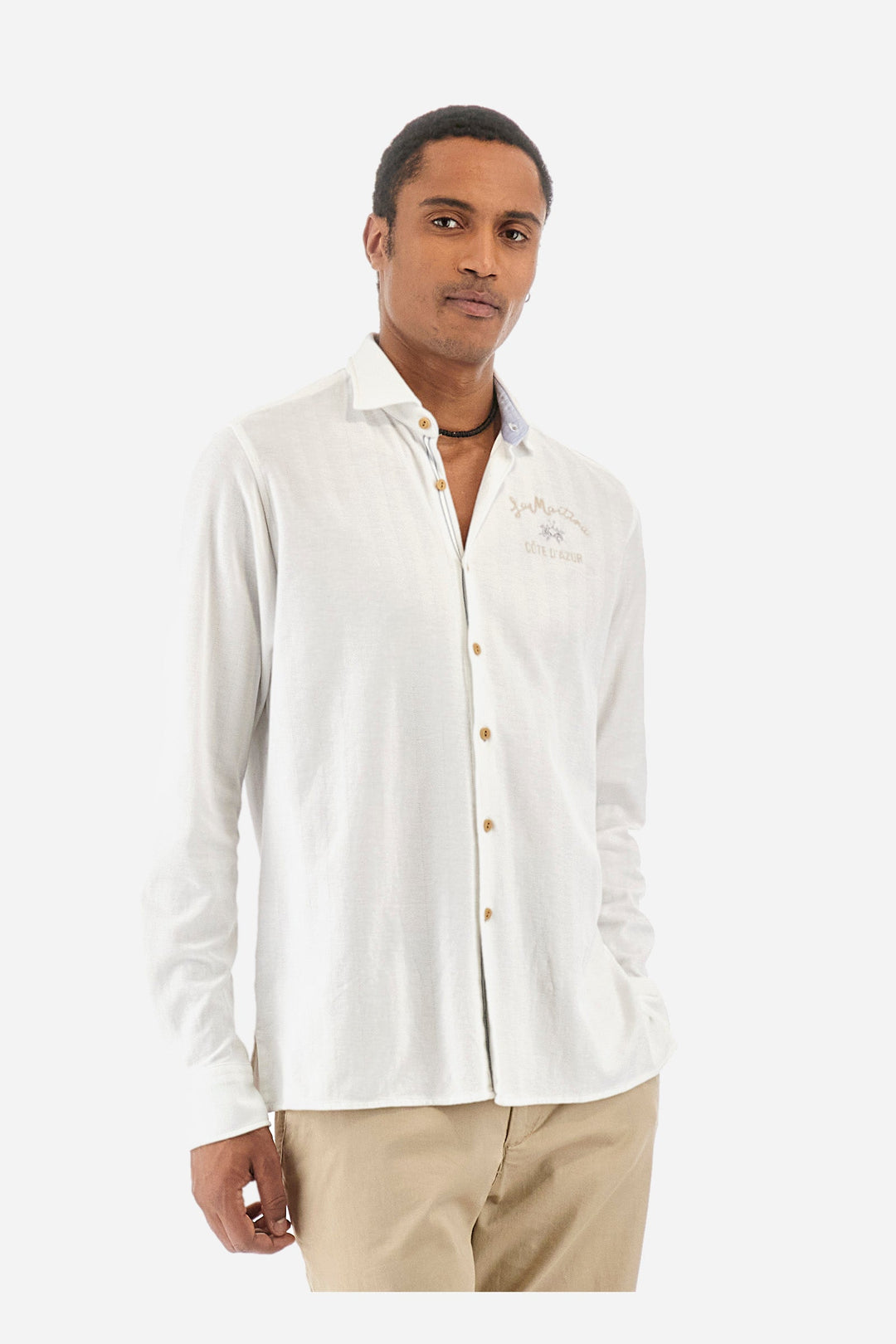 La Martina Regular Fit Casual Shirts in Cotton -  YMC036-JS394- Concorde Fashion#color_white-00001