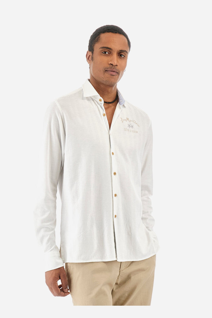 La Martina Regular Fit Casual Shirts in Cotton -  YMC036-JS394- Concorde Fashion#color_white-00001