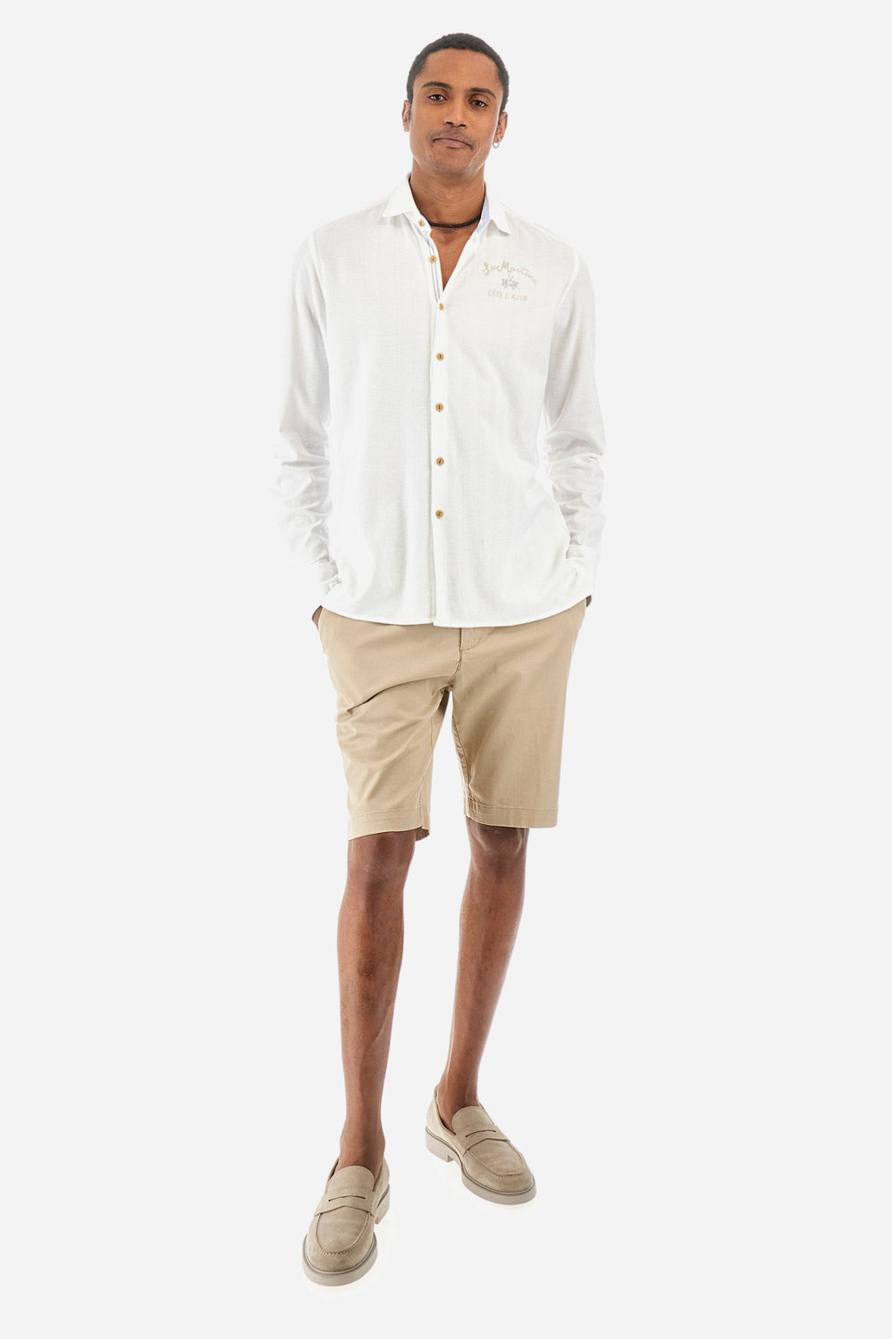La Martina Regular Fit Casual Shirts in Cotton -  YMC036-JS394- Concorde Fashion#color_white-00001