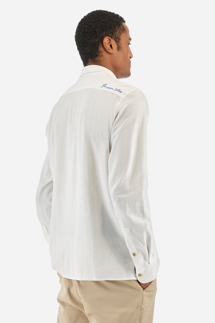 La Martina Regular Fit Casual Shirts in Cotton -  YMC036-JS394- Concorde Fashion#color_white-00001