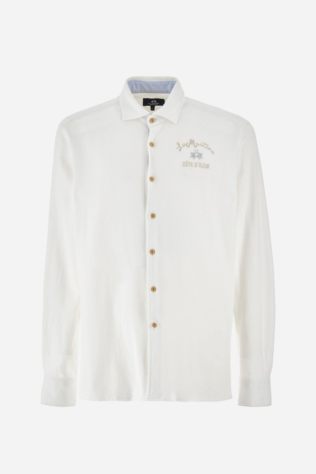 La Martina Regular Fit Casual Shirts in Cotton -  YMC036-JS394- Concorde Fashion#color_white-00001