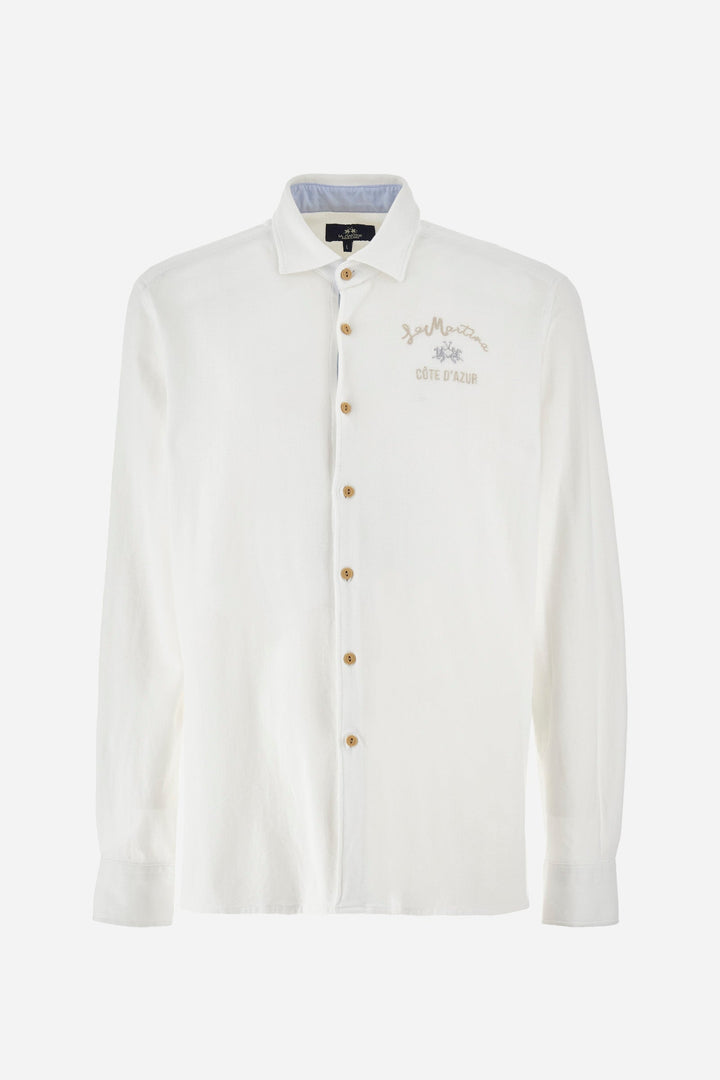 La Martina Regular Fit Casual Shirts in Cotton -  YMC036-JS394- Concorde Fashion#color_white-00001
