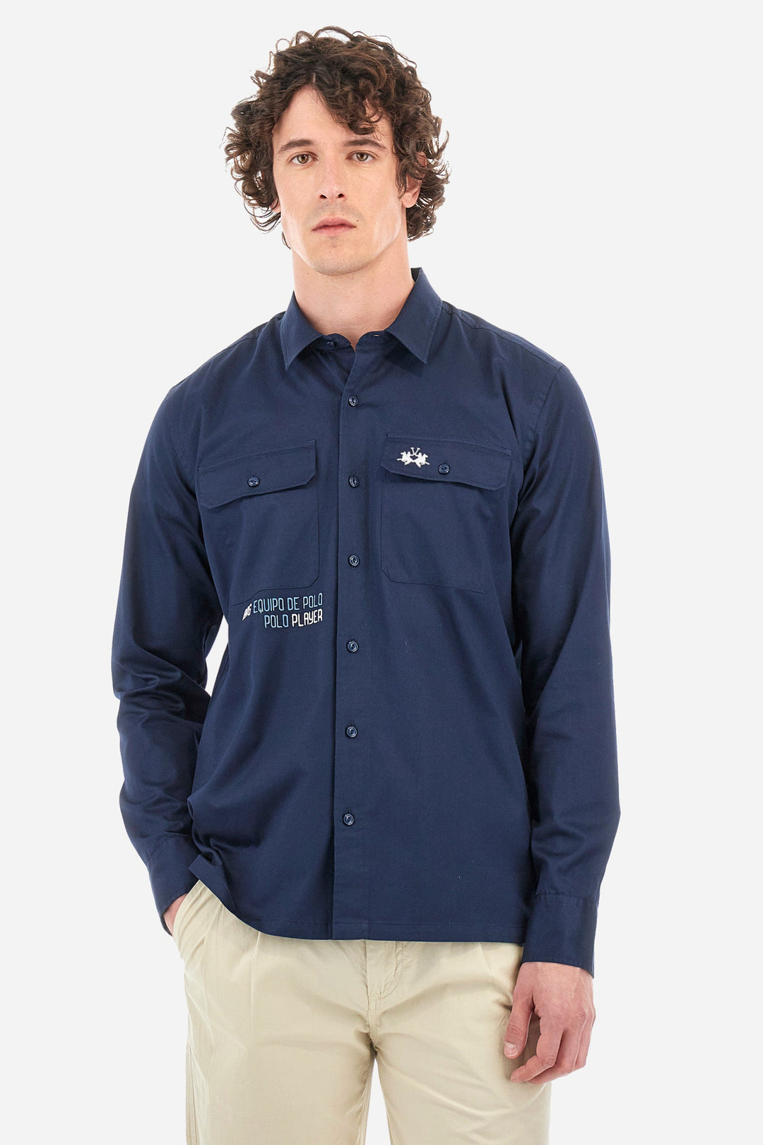 La Martina Comfirt Fit Casual Shirts in Cotton -  YMC306-TW307- Concorde Fashion#color_navy-07017